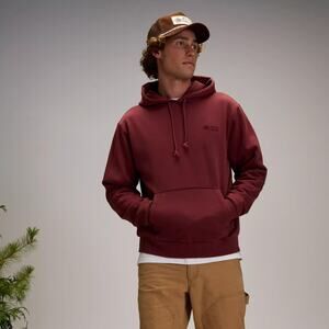 Alpine Design Men's Logo Fleece Hoodie, Medium, Dark Auburn